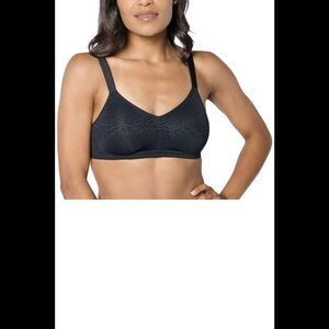 Cuddl Duds Women's Intimates Stretch Jacquard Unlined WF Bra Black - Regular